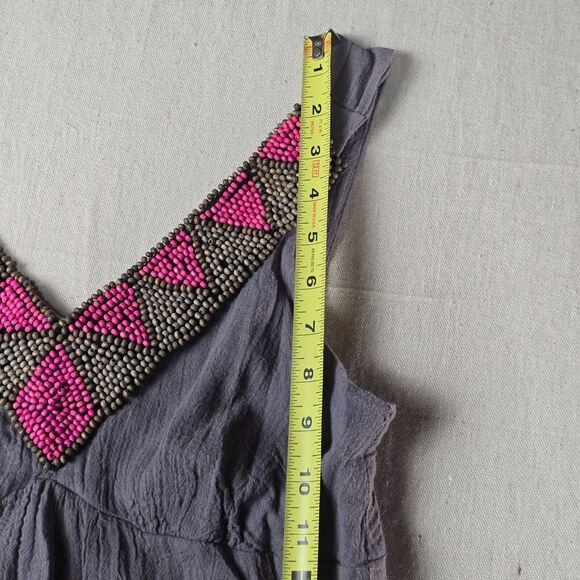 Ella Moss Women’s Gray Maxi‎ Dress | Sleeveless Beaded Neckline Size XS - Picture 5 of 12